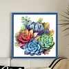 Succulent-18CT Stamped Cross Stitch 25*25cm/9.84*9.84in tapestrymarket