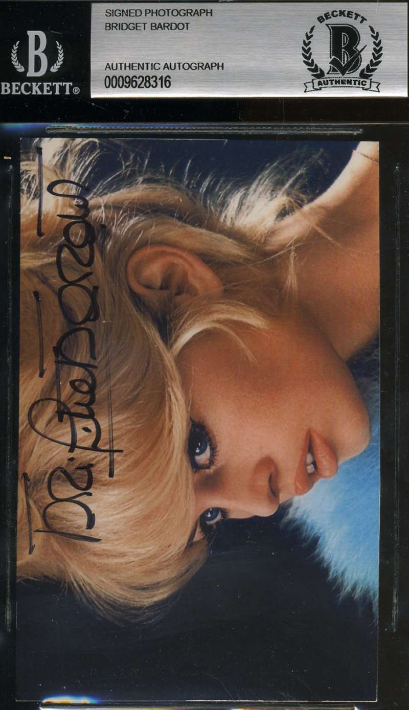 Brigitte Bardot Bas Beckett 4x6 Photo Poster painting Authentic Autograph