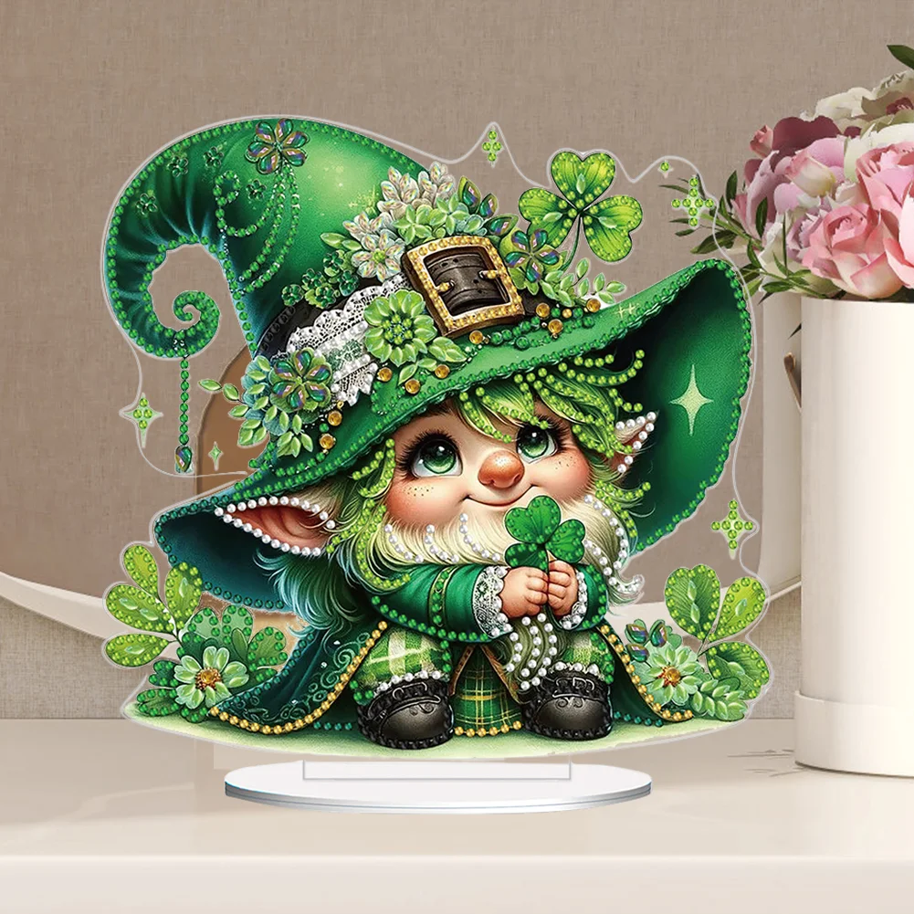 DIY St. Patricks Day Goblin Diamond Painting Tabletop Ornaments Bedroom Table Decor