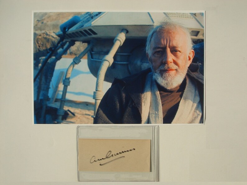 ALEC GUINNESS STAR Wars Signed Page & Photo Poster painting Obi-Wan Kenobi wcoa