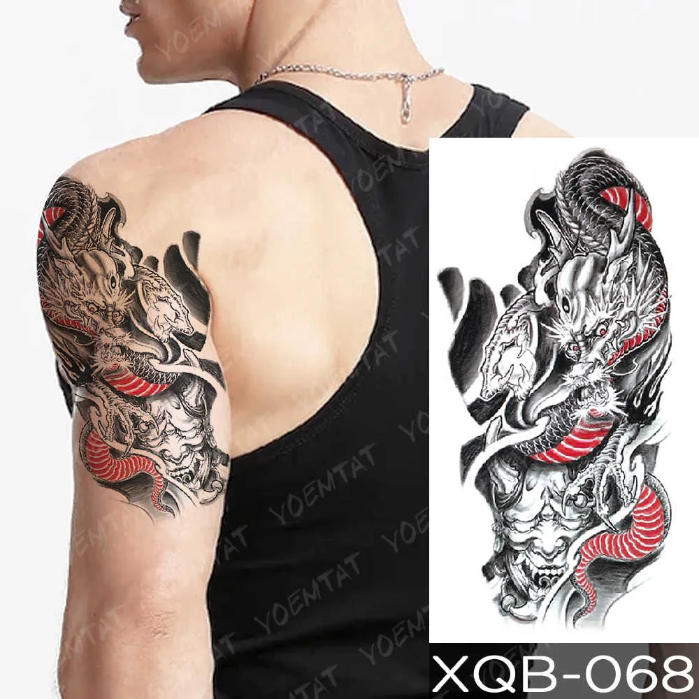 Sdrawing Sdrawing Temporary Sleeve Arm tattoo Sticker Lion Clock Tiger Gear Skeleton Rose tattoos Body Art Fake tatoo Men Women Black