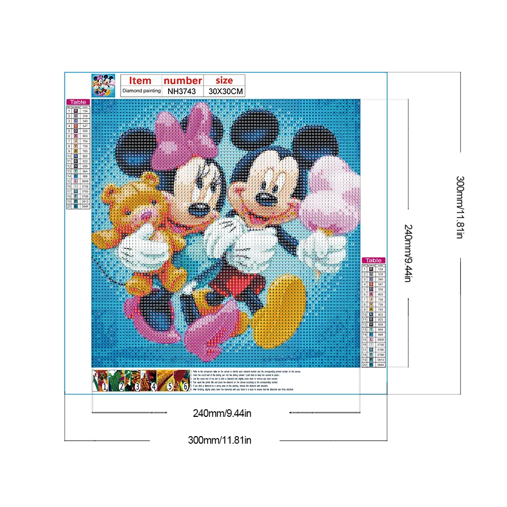 4pcs Diamond Painting - Full Round Drill - Mickey Mouse(Canvas|30*30cm)