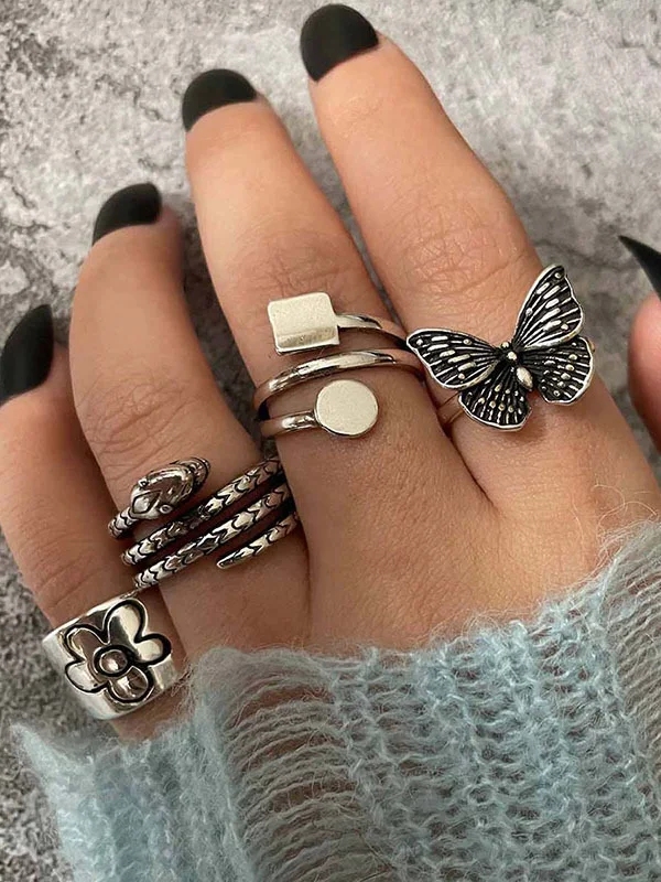 Punk Style 4PCS Rings Sets