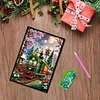 (US Local)Christmas Train A5 Size Diamond Painting Notebook Set with 4Pcs Bookmark Gift