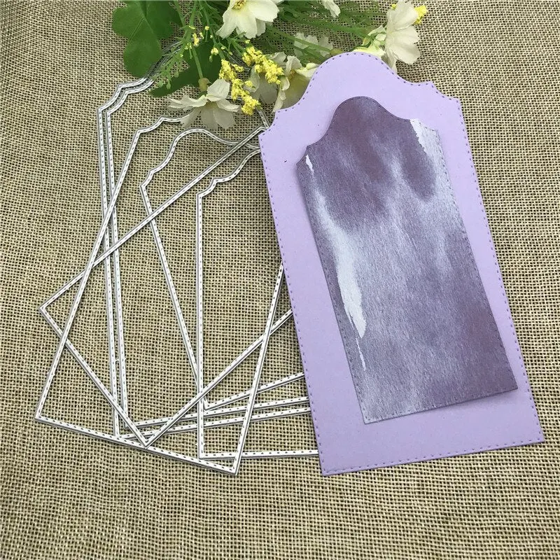 6Pcs Personality wallpaper background tag Metal Cutting Dies Stencils Die Cut for DIY Scrapbooking Album Paper Card Craft