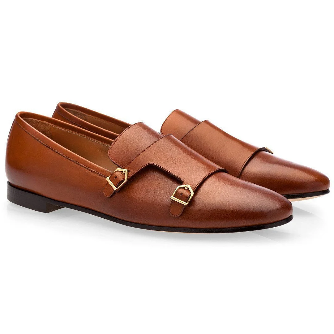 Men's Shoes Cognac Nappa Leather Loafers