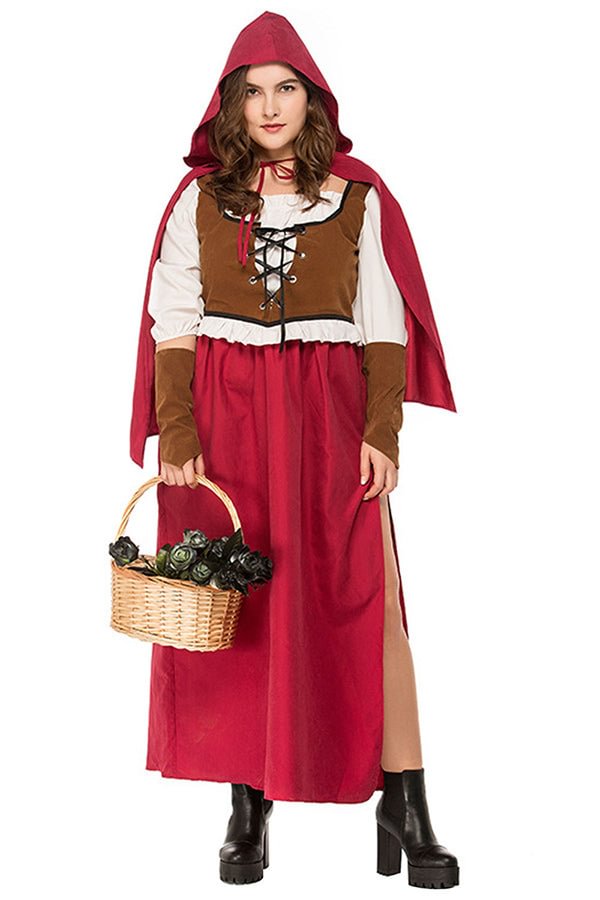 Adult Plus Size Little Red Riding Hood Costume-elleschic
