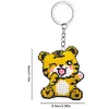 Tiger Beaded Counted Cross Stitch Ornament Kit Cross Stitch Bead Keychain (B)