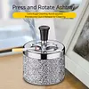 Push Down Ashtray Windproof Spinning Ashtray Desktop Ashtray for Home Office Car
