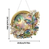 (Upgrade Size)DIY Double Sided Effect Diamond Painting Hanging Pendant Kit (Flower Butterfly)