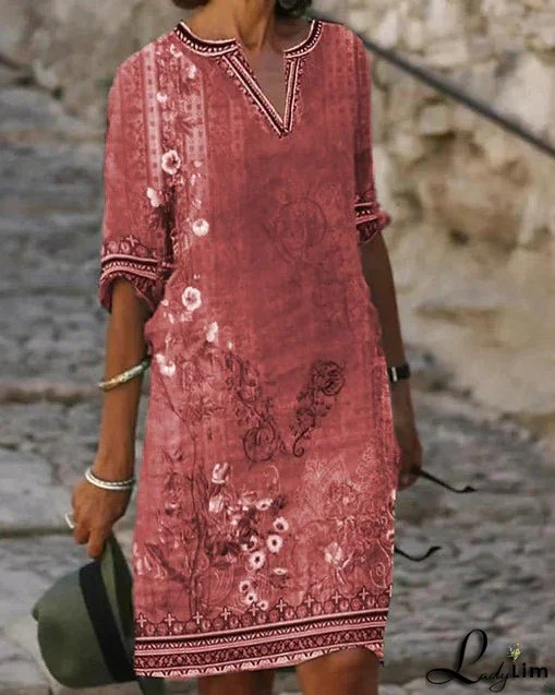 Retro mini dresses with floral print