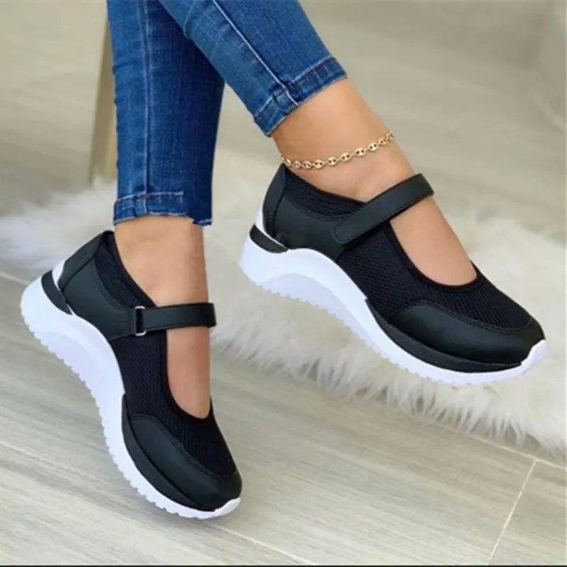 Breakj Breakj Summer Round Head Knitting Magic Thick-Soled Sandals Women Large Code Grid Roman Sandals