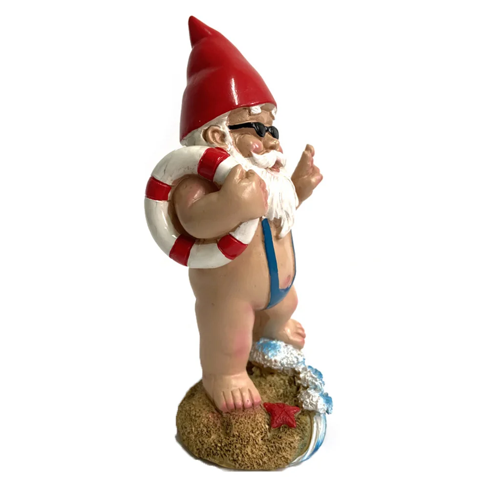 3D Swimming Dwarf Sculpture Garden Gnome Resin Doll Figurines Decoration