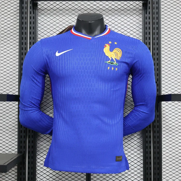 2024 Player Edition France Home Long Sleeve Jersey