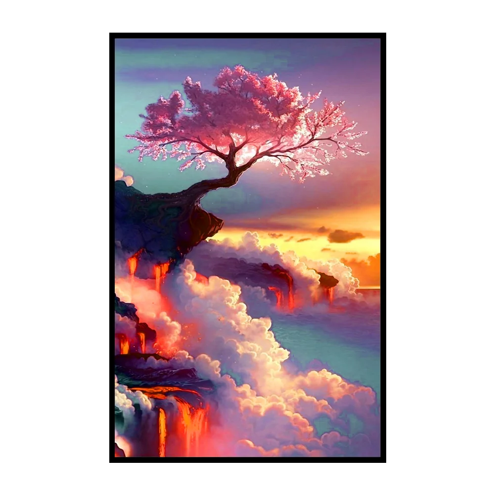 11CT Stamped 3 Strand Cross Stitch - Cherry Tree(40*63cm)