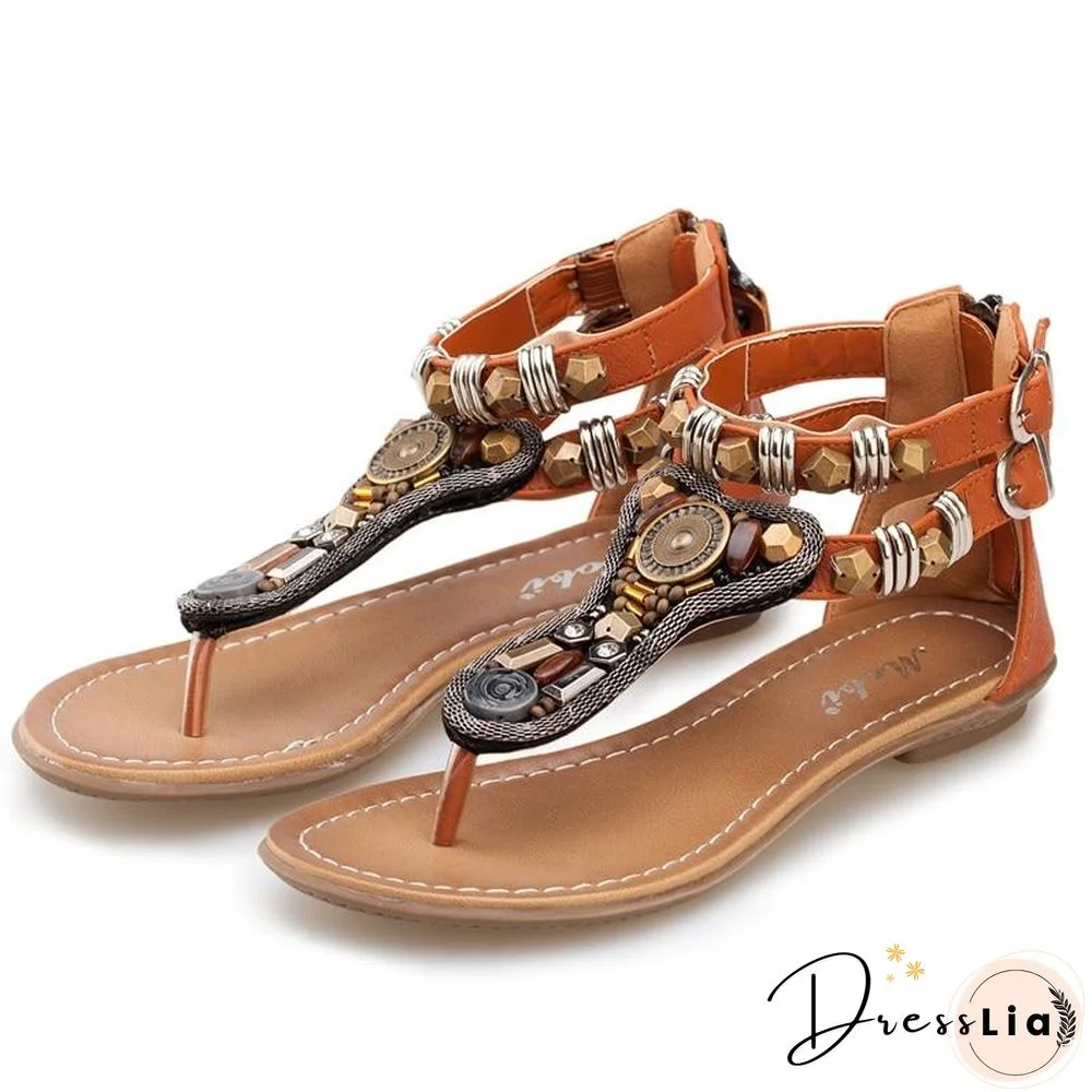 Woman Summer Straps Flat Sandals Flip-flops Beach Sandal Shoes