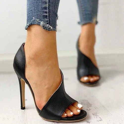 2022 Women Pumps shoes open toed heels women high heels black Sexy pumps peep toe heels ladies shoes talon femme sexy HVT735