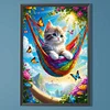 Diamond Painting-DIY Full Round Drill Hammock Cat(60*40 CM)