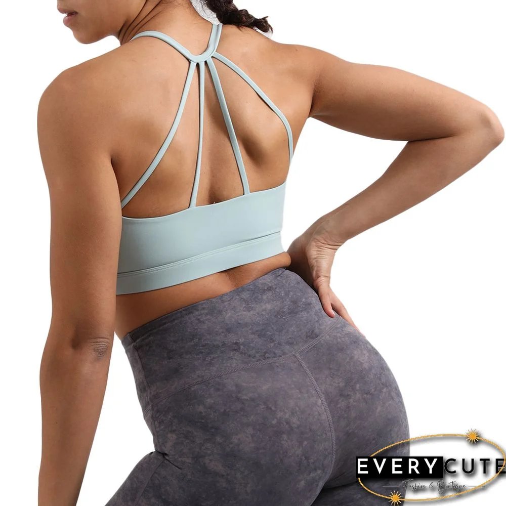 Green Fitness Shockproof Sport Bra