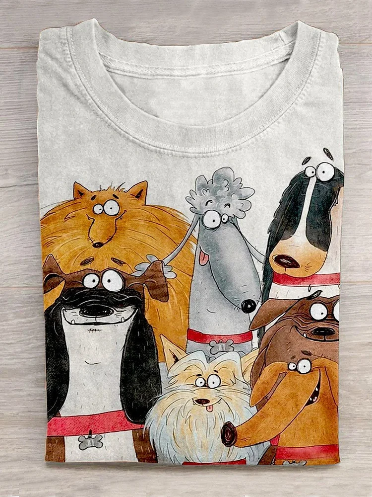 Funny Dog Puppy Cat Art Design T-shirt