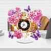 (US Local)Acrylic Special Shape Flower Butterfly Diamond Painting Clock Ornaments Kit