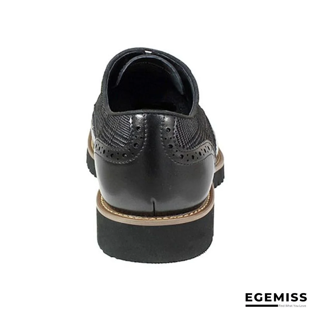 Men's Fashion Lattice Spliced Leather Brogue Shoes | EGEMISS