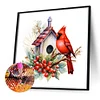 Diamond Painting-DIY Full Round Drill Cardinal on a Branch(40*40cm)