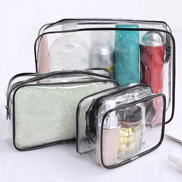eTya Transparent PVC Cosmetic Bag Travel Organizer Women Clear Zipper Makeup Bag Beauty Case Make Up Tote Bath Wash Bags Handbag