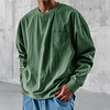 Men's Fashionable Round Neck Casual Pocket Long Sleeve Tops by Inlyline