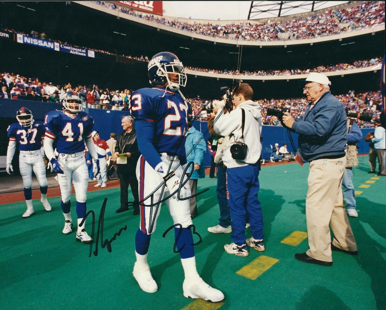 Signed 8x10 THOMAS RANDOLPH New York Giants Autographed Photo Poster painting - w/ COA