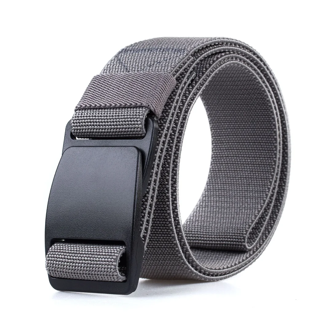 Men's and Women's Elastic Golf Belt Plastic POM Buckle Leisure Non-metal Belt Youth Elastic Braided Cinturones
