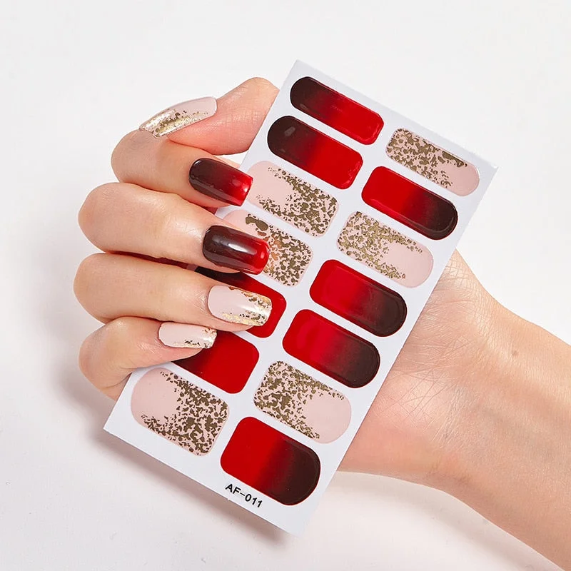 Christmas Dress Up Nail Strips Nails Art Decoration Women Foil Nail Art Stickers 2020 Minimalist Design Nail Adhesive