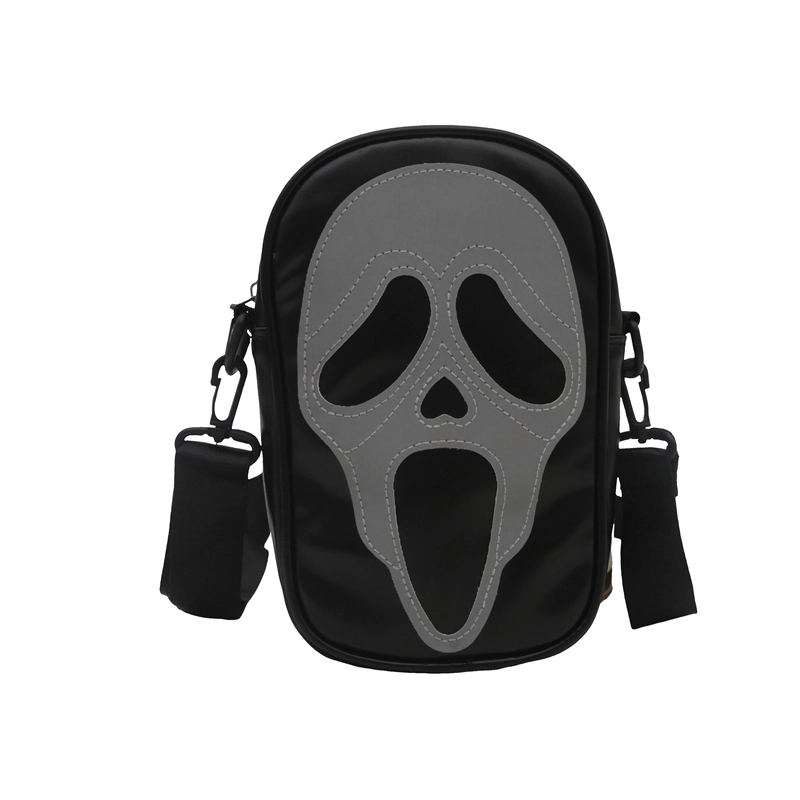 Halloween Women’s Pu Leather Skull Streetwear Square Zipper Shoulder Bag Crossbody Bag