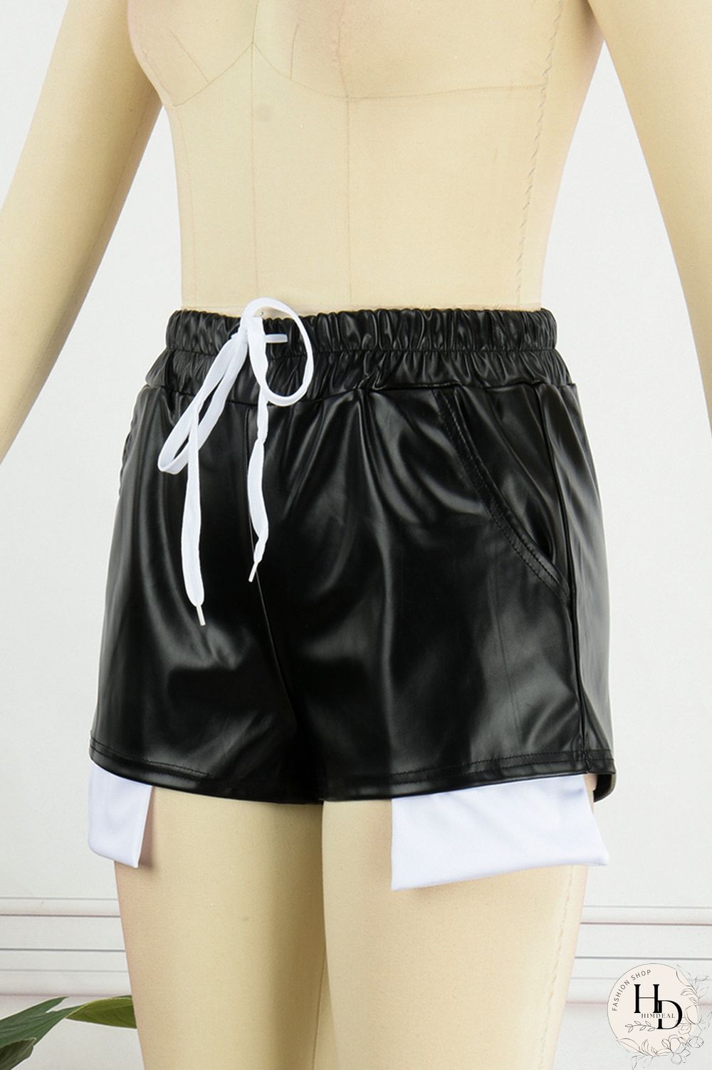Yellow Sexy Solid Patchwork Regular High Waist Conventional Solid Color Shorts