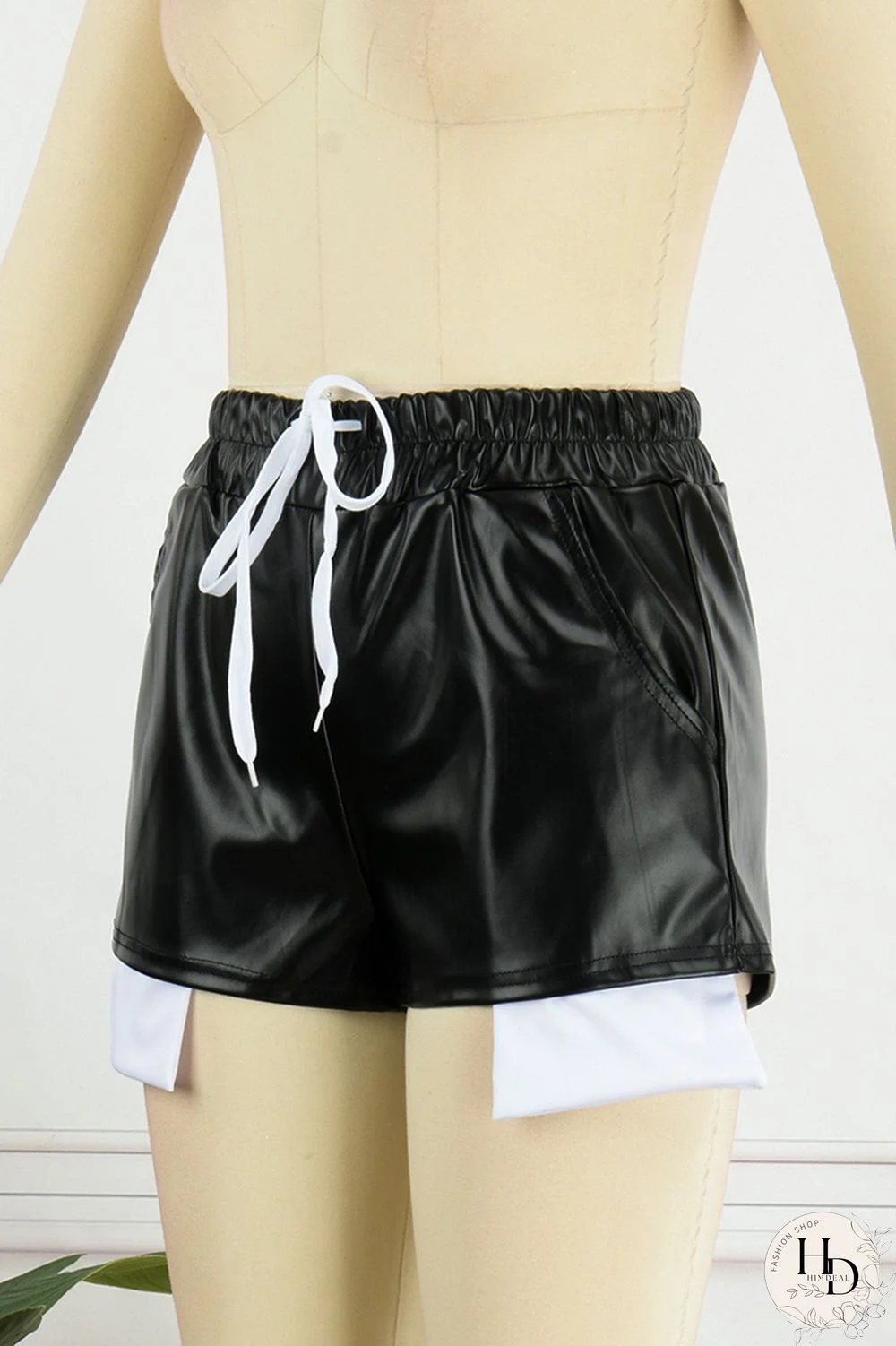 Yellow Sexy Solid Patchwork Regular High Waist Conventional Solid Color Shorts