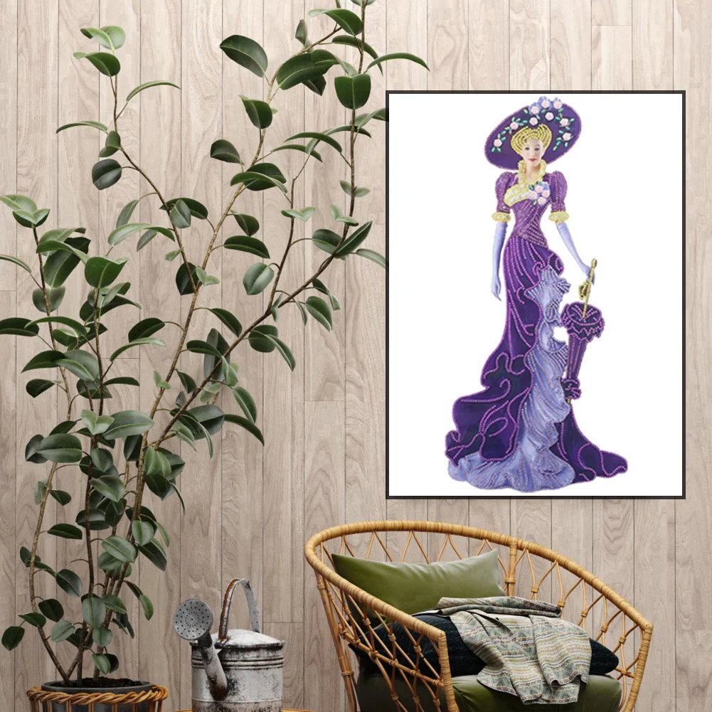 Diamond Painting - Special Shaped Drill - Dress Lady(30*60cm)