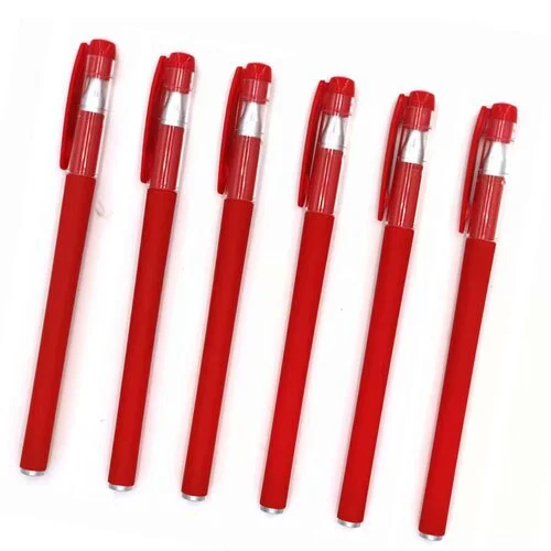 6 Pcs/set Red Blue Black ink Gel Pen 0.5mm Writing Pens Rod Simple pen Handle for Student School Office Supplies Stationery