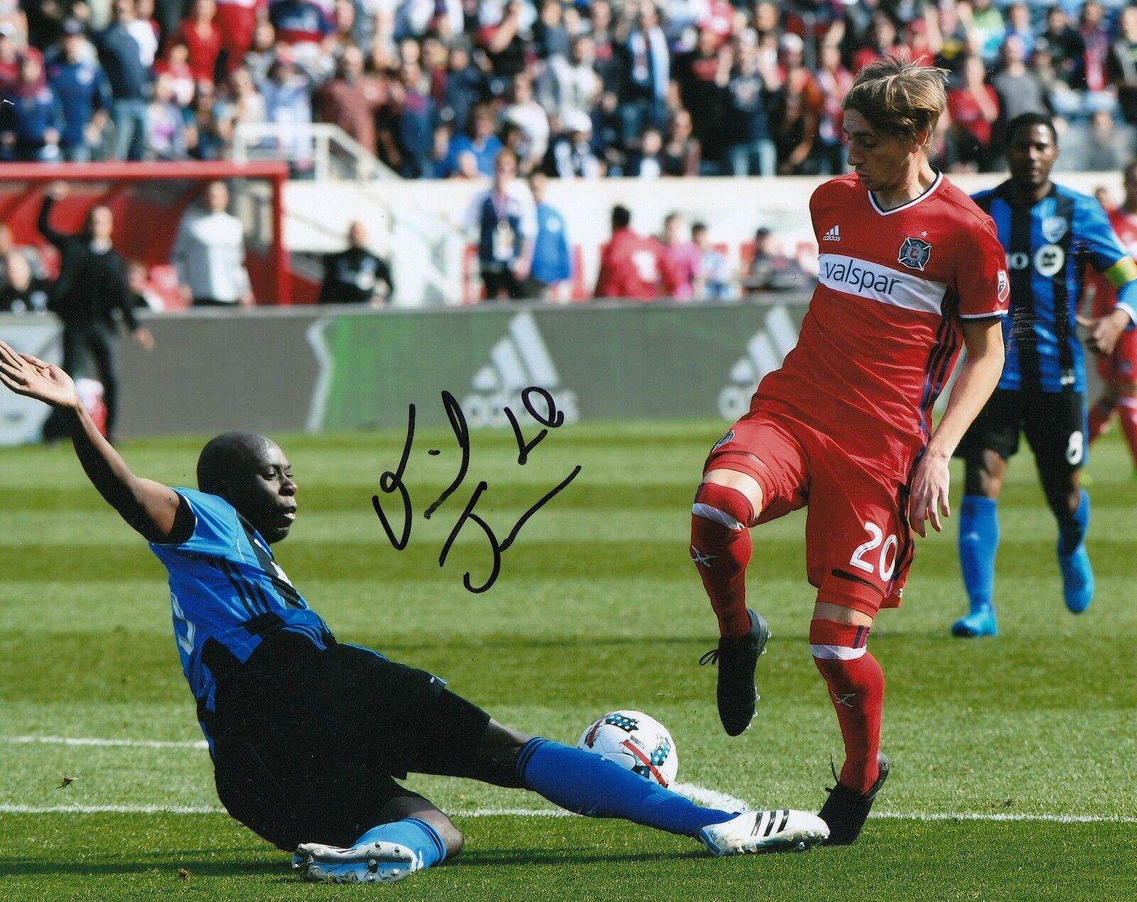 DANIEL JOHNSON signed (CHICAGO FIRE) MLS SOCCER 8X10 Photo Poster painting AUTOGRAPH W/COA #1