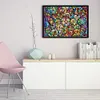(Big Size) Cartoon Family - 11CT Stamped Cross Stitch 90*64cm/35.43*25.2in(glass painting cross stitch) tapestrymarket