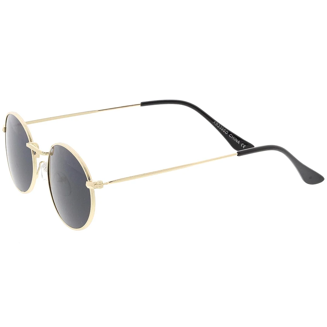 Small Metal Oval glasses Slim Arms Neutral Colored Lens 51mm