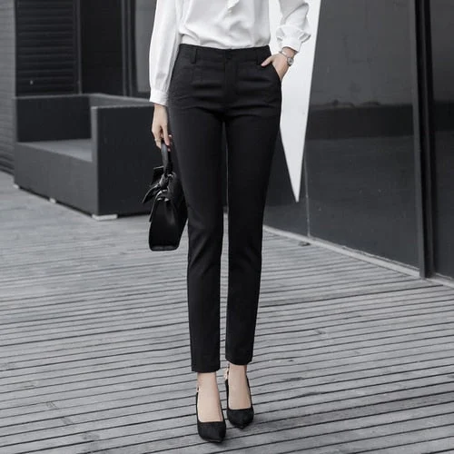 Pencil Pants Women 2020 Spring High Waist Female Formal Trousers Casual Pantalones Solid Workwear Stretchy Slim Woman Trousers