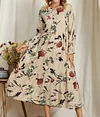 Printed Loose Large Swing Cotton Linen Dress
