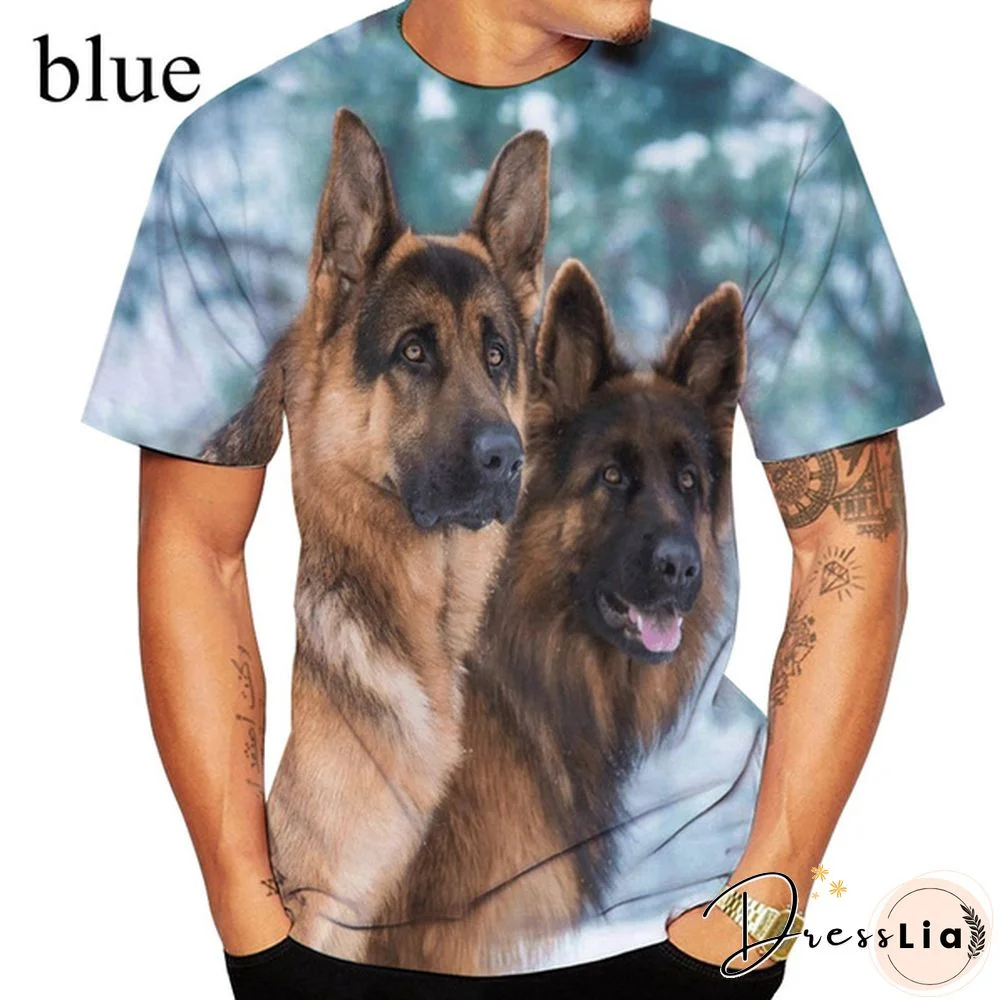 Unisex Funny Dog 3D Printed Cute T-shirt German Shepherd Tops