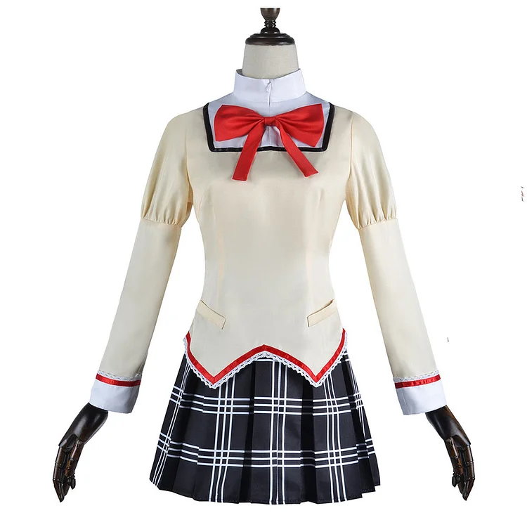 Anime Puella Magi Madoka Magica Akemi Homura White Uniform Dress Set Outfits Cosplay Costume Suit