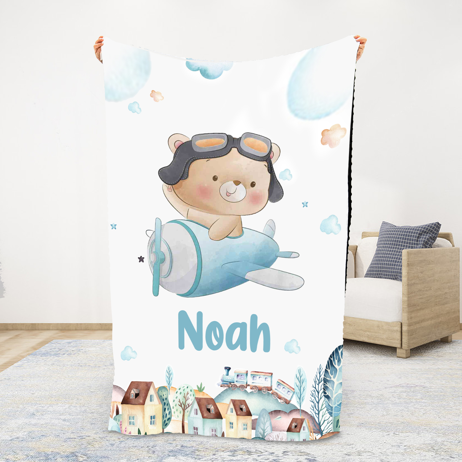 À Ma Fille - Couverture plaids polaire 2 Prénoms Personnalisé – FR