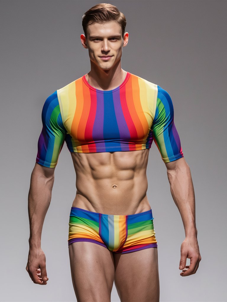 Rainbow Two Piece Suit Swimsuit