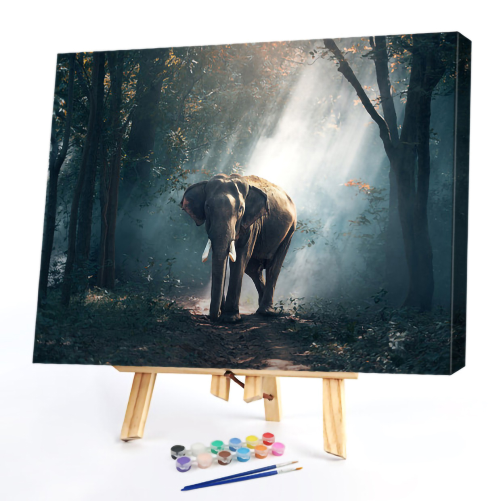 

40*50CM Paint By Numbers-Forest Elephants, 501 Original