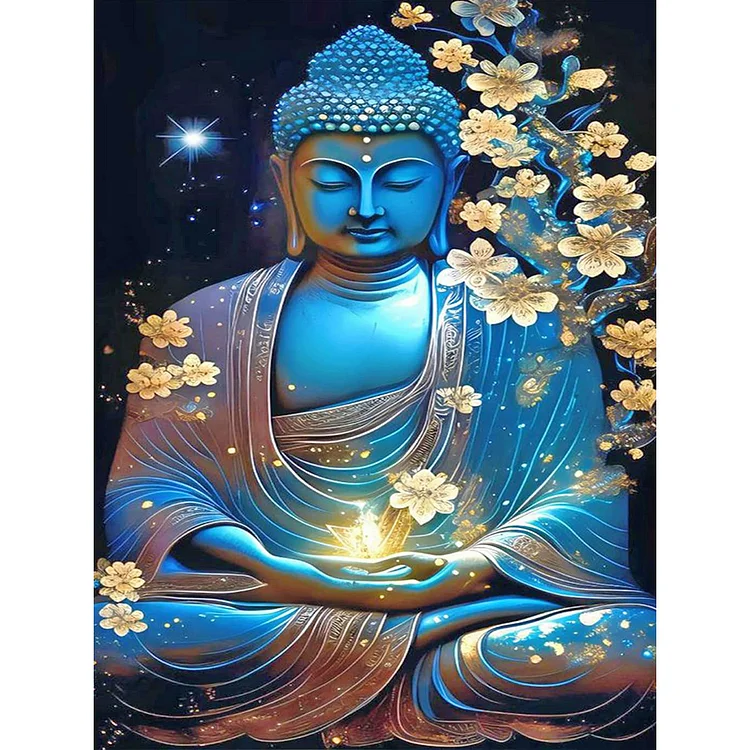 Buddha Statue 30*40CM (Canvas) Full Round Drill Diamond Painting gbfke