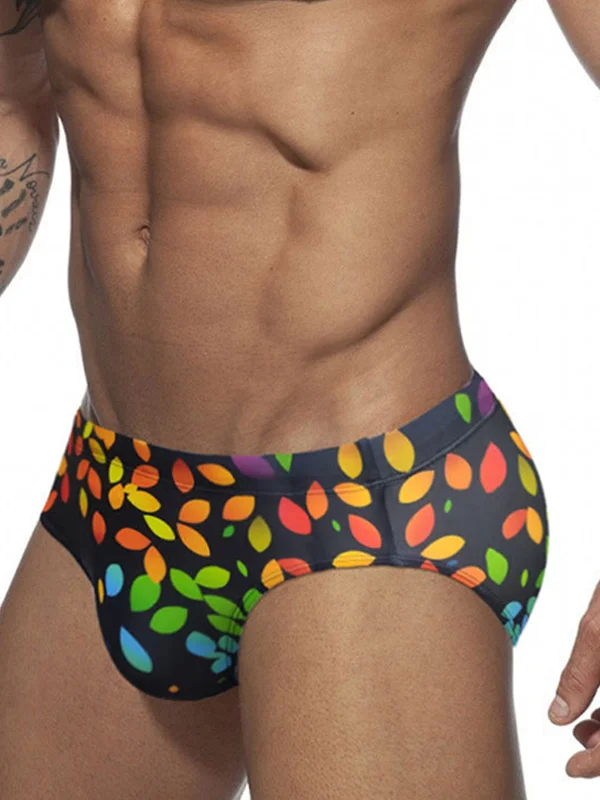 Men's Colourful Leaflet Print Trunks