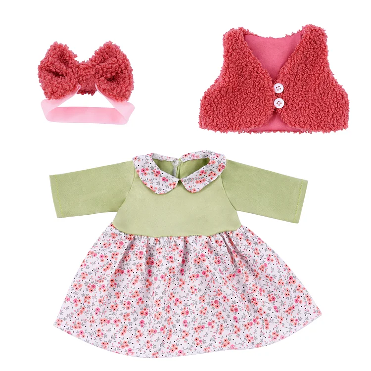 For 16" Silicone Baby Green Skirt 3-Set Accessories